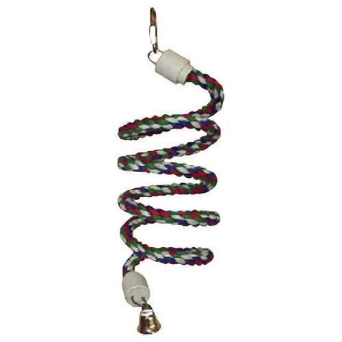 Happy Beaks Cotton Rope Boing With Bell Bird Toy