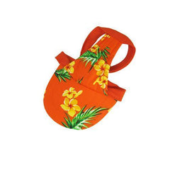 Hawaiian Print Dog Visor - Orange