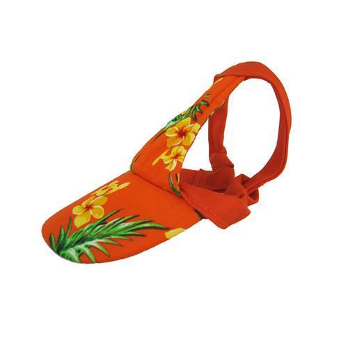 Hawaiian Print Dog Visor - Orange