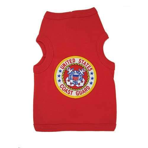U.S. Coast Guard Crest Dog Tank Top - Red