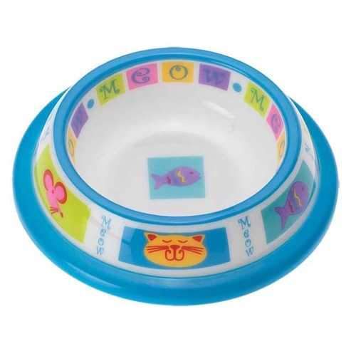 Kitty Parade & Mice Brights Designer Plastic Cat Bowl