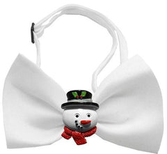 Frosty Chipper White Pet Bow Tie
