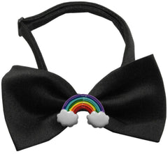 Rainbow Chipper Black Bow Tie