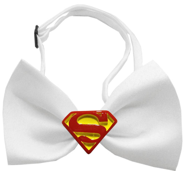 Traditional Super Chipper White Bow Tie