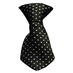 Swiss Dot Dog Neck Tie - Black