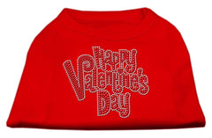 Happy Valentines Day Rhinestone Dog Shirt Red Med (12)