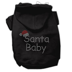 Santa Baby Dog Hoodie - Black