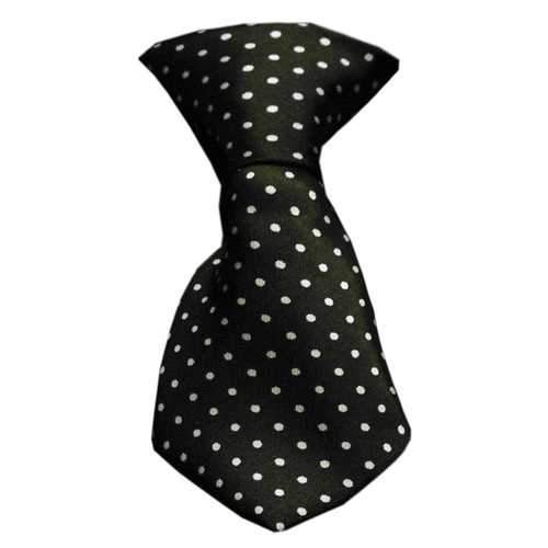 Swiss Dot Dog Neck Tie - Black