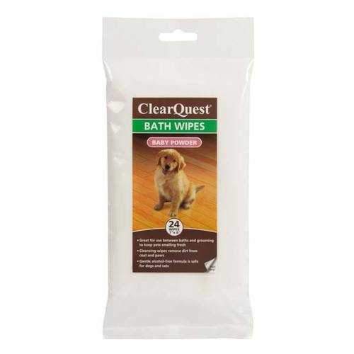ClearQuest Pet Bath Wipes - Baby Powder