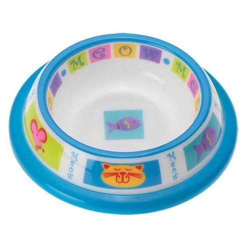 Kitty Parade & Mice Brights Designer Plastic Cat Bowl