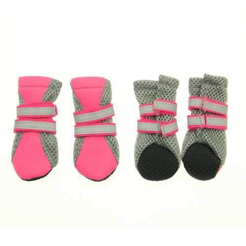 Neon Neoprene Dog Boots - Pink