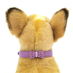 Bow-dacious Crystal Dog Collar - Lavender