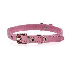 Bow-dacious Crystal Dog Collar - Light Pink
