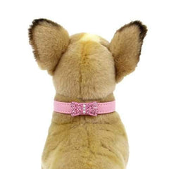 Bow-dacious Crystal Dog Collar - Light Pink