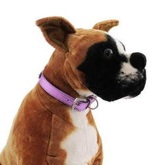 Metallic Two Tiered Dog Collar with 18MM Letter Strap - Purple