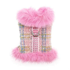 Aubrey Fur Coat Dog Harness - Pink