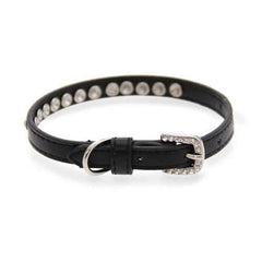 Clear Crystal Puppy Black Dog Collar