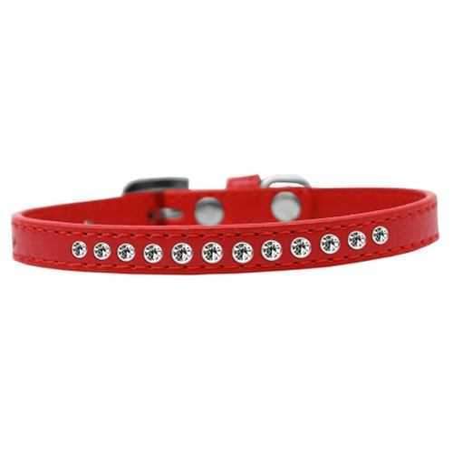 Clear Crystal Puppy Red Dog Collar