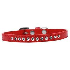 Clear Crystal Puppy Red Dog Collar