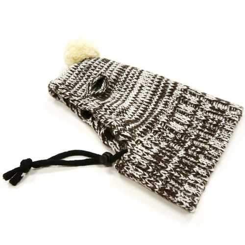 Pom Sweater Dog Hat by Dogo - Brown