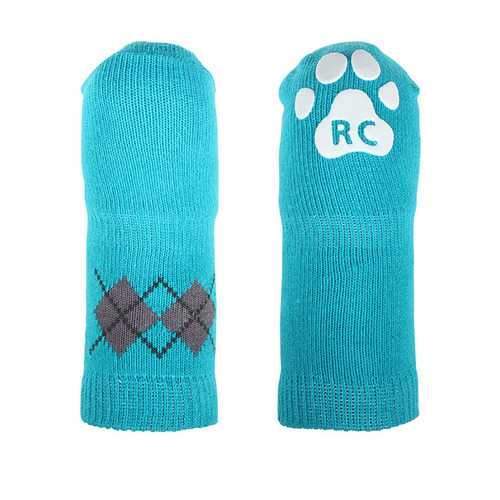 Argyle PAWKS Dog Socks - Aqua