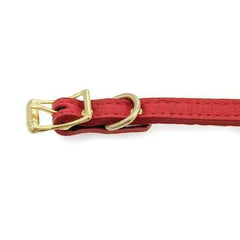 Savannah Leather Dog Collar by Auburn Leather - Lizard Red