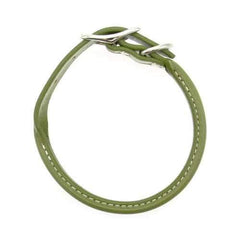 Round Leather Dog Collar by Auburn Leather - Green