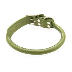 Round Leather Dog Collar by Auburn Leather - Green