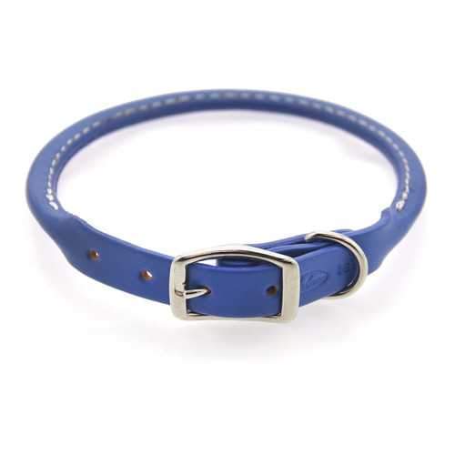Round Leather Dog Collar by Auburn Leather - Royal Blue