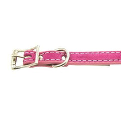Saratoga Suede Leather Dog Collar by Auburn Leather - Pink