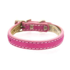 Saratoga Suede Leather Dog Collar by Auburn Leather - Pink