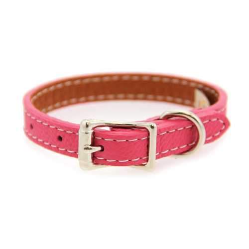 Tuscan Leather Dog Collar by Auburn Leather - Pink