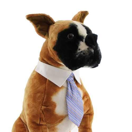 Kyle Dog Shirt Collar and Tie  - Blue Striped