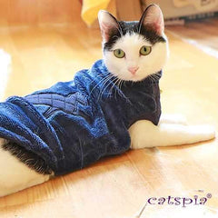 Castor Cat Sweater by Catspia - Navy