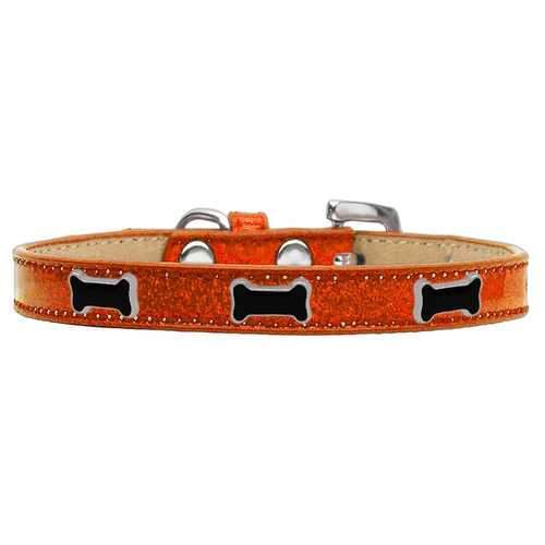 Black Bone Widget Dog Collar - Orange Ice Cream