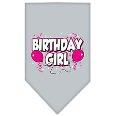 Birthday Girl Screen Print Dog Bandana - Gray