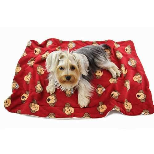 Silly Monkey Ultra-Plush Dog Blanket by Klippo - Burgundy