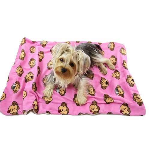 Silly Monkey Ultra-Plush Dog Blanket by Klippo - Pink