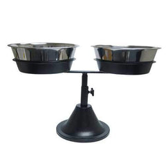 Barstool Adjustable Dog Diner - Double Bowl