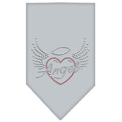 Angel Heart Rhinestone Bandana Grey Large