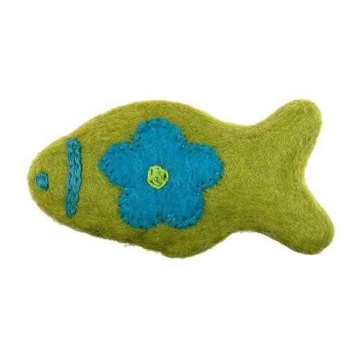 Wooly Wonkz Woodland Cat Toy - Lime Fish