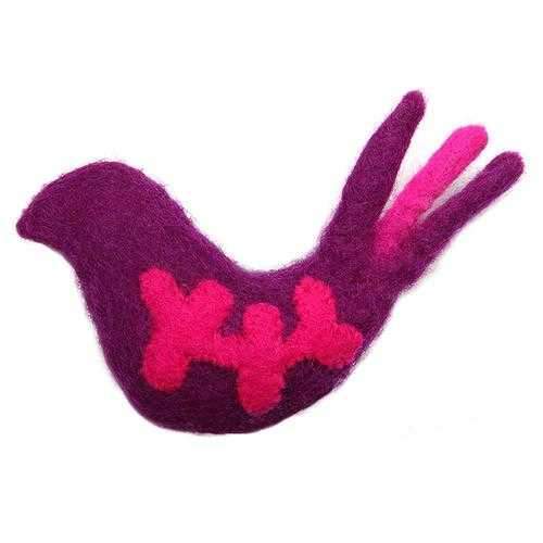 Wooly Wonkz Woodland Cat Toy - Purple Bird