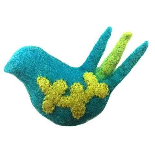 Wooly Wonkz Woodland Cat Toy - Teal Bird