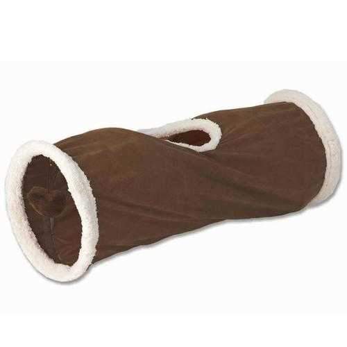 Toby's Cozy Plush Cat Tunnel - Mocha/Cream