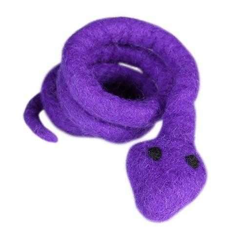 Wooly Wonkz Safari Cat Toy - Purple Snake