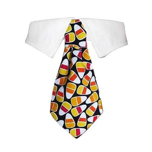 Autumn Dog Shirt Collar and Tie - Candy Corn