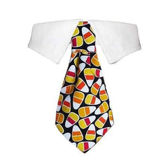 Autumn Dog Shirt Collar and Tie - Candy Corn