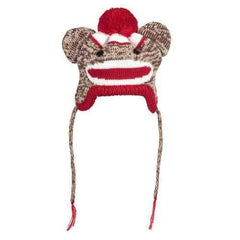 Worthy Dog Sock Monkey Dog Hat - Brown