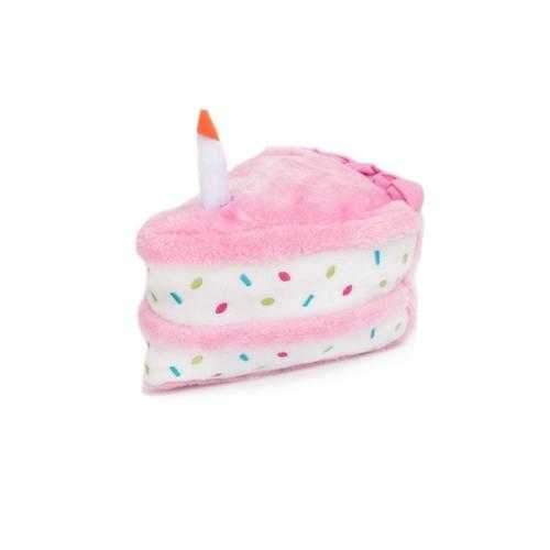 ZippyPaws Birthday Cake Plush Dog Toy - Pink
