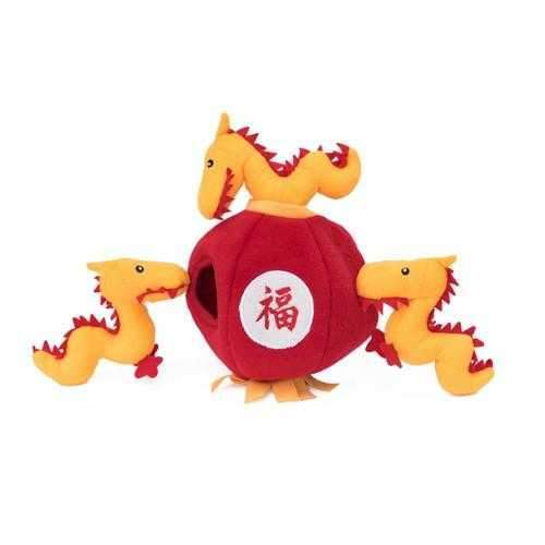 ZippyPaws Burrow Dog Toy - Chinese Dragon Lantern